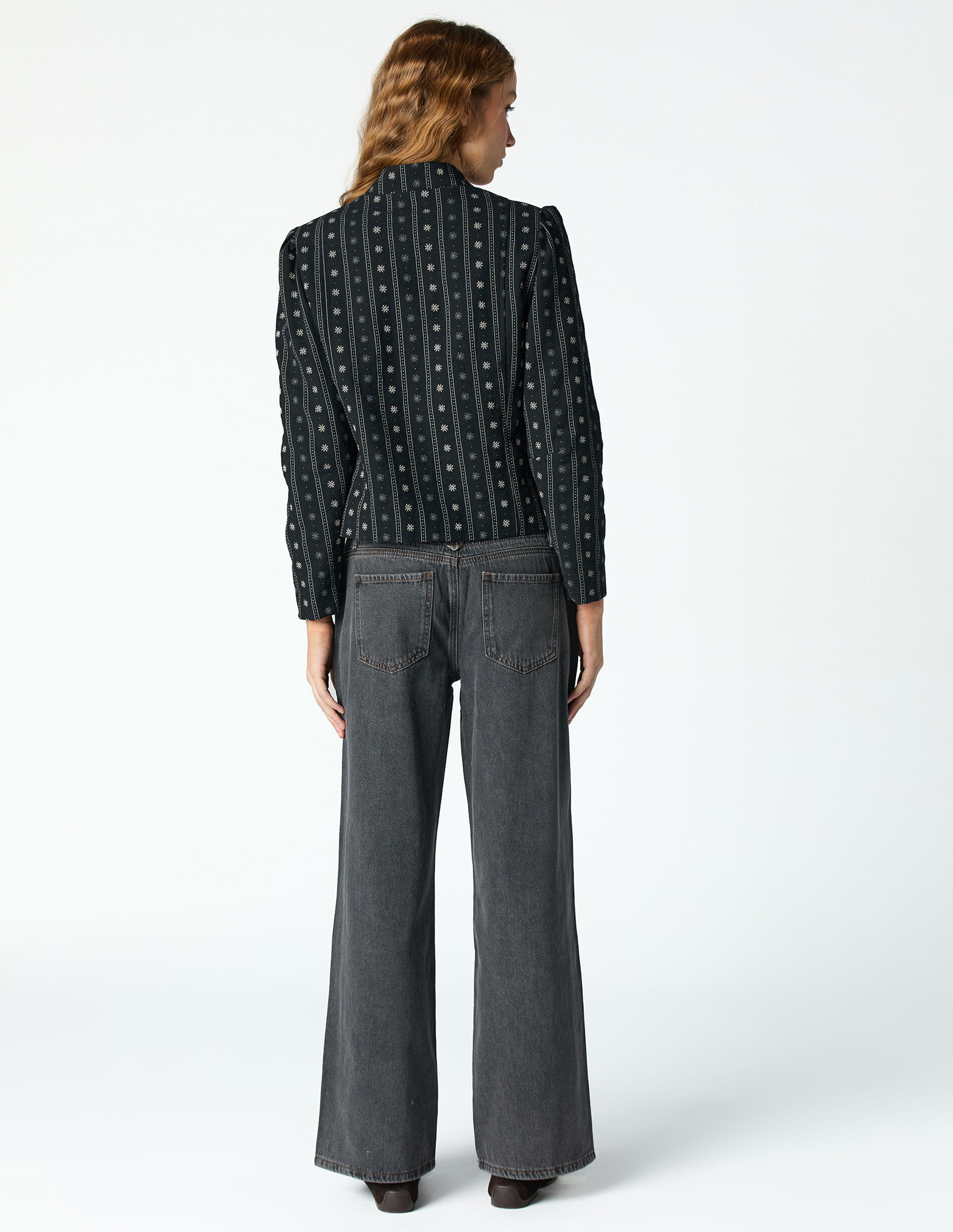 Anthracite double stitch jeans | NICOLI