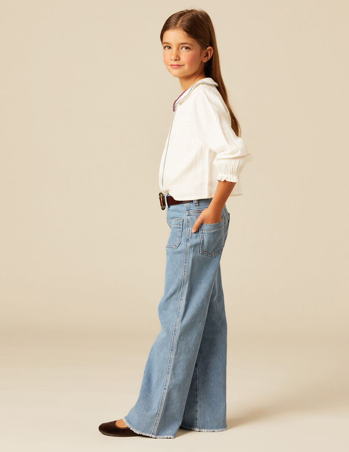 CHEMISE RUBAN ONDULÉ BLEU
