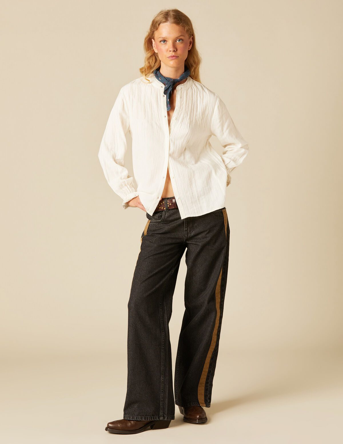 ANTHRACITE CONTRAST STRAP JEANS