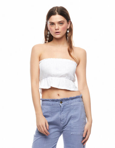 White ruffle panel top - View all > - Nícoli