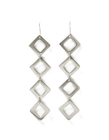 Silver diamond shape earrings - View all > - Nícoli