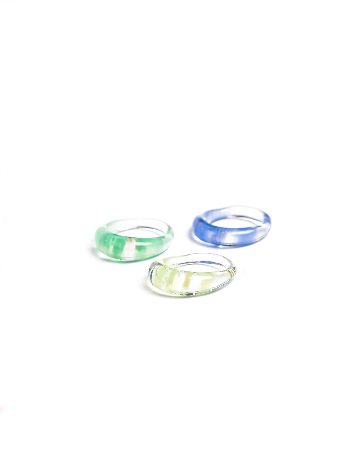 PACK 4 BAGUES CRISTAL RAYURE