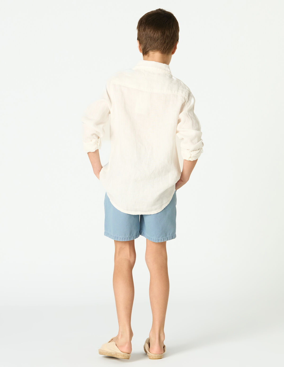 CAMISA GOLA BICO LINHO AZUL-ESCURO