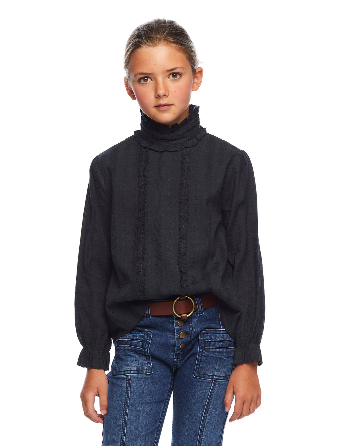 Camisa cuello perkins dobi antracita