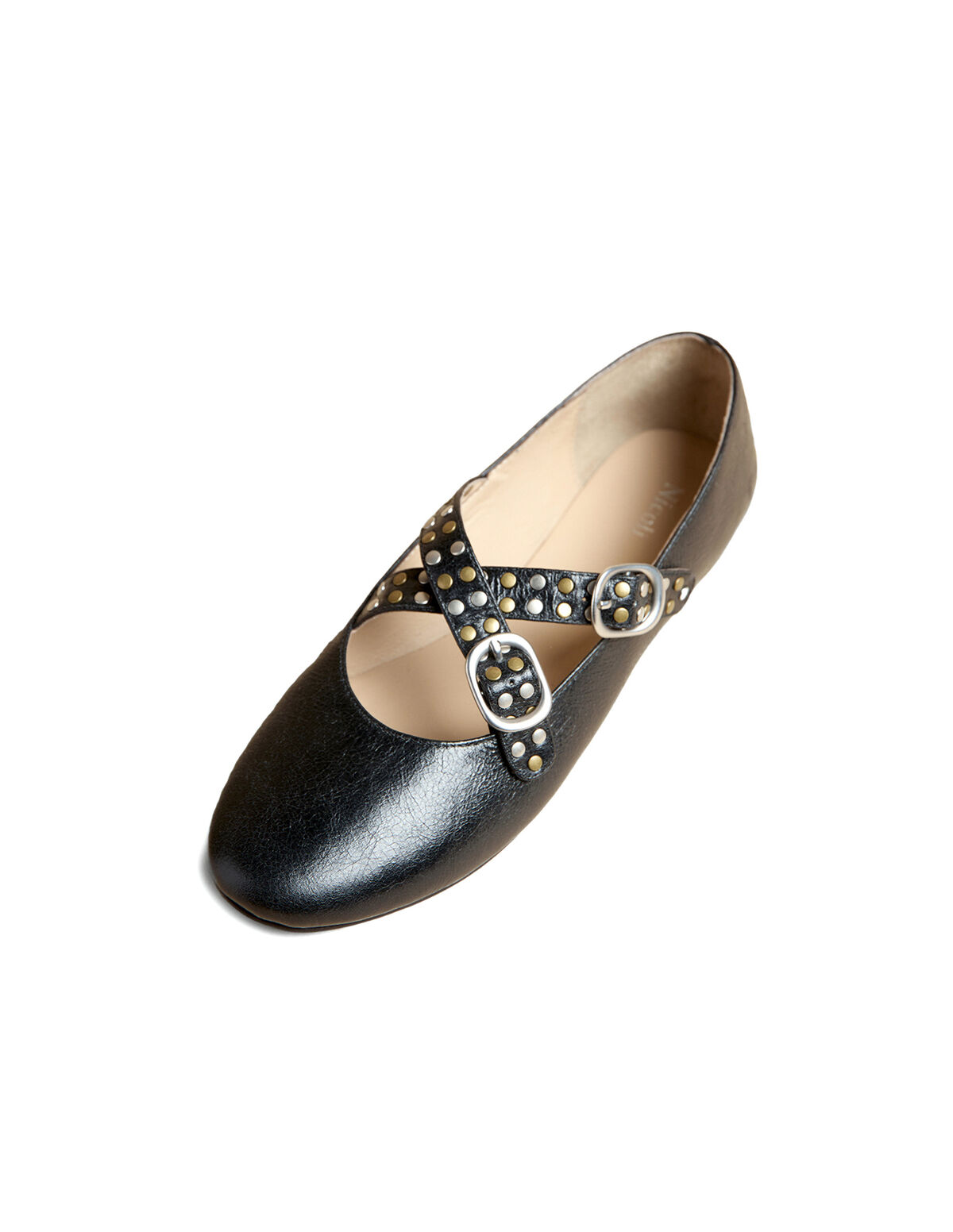 BROWN STUDDED BALLERINA