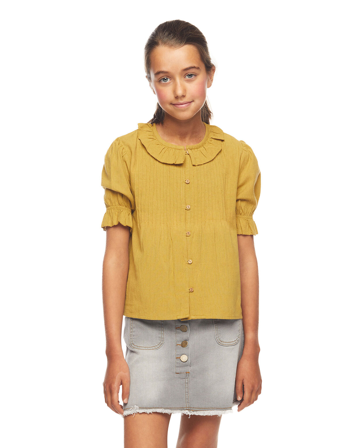 Mustard pin-tuck shirt - View all - Nícoli