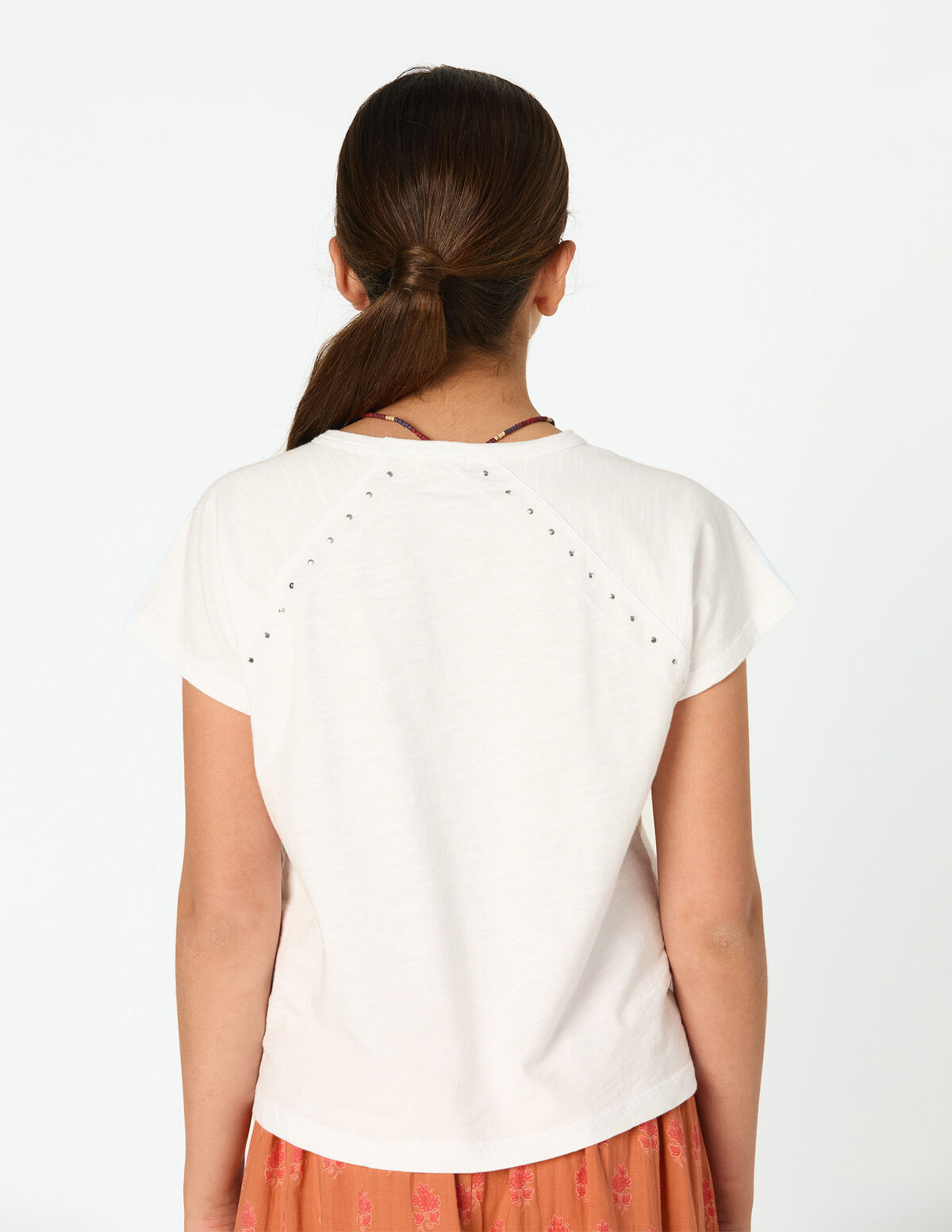 WHITE STUDDED T-SHIRT
