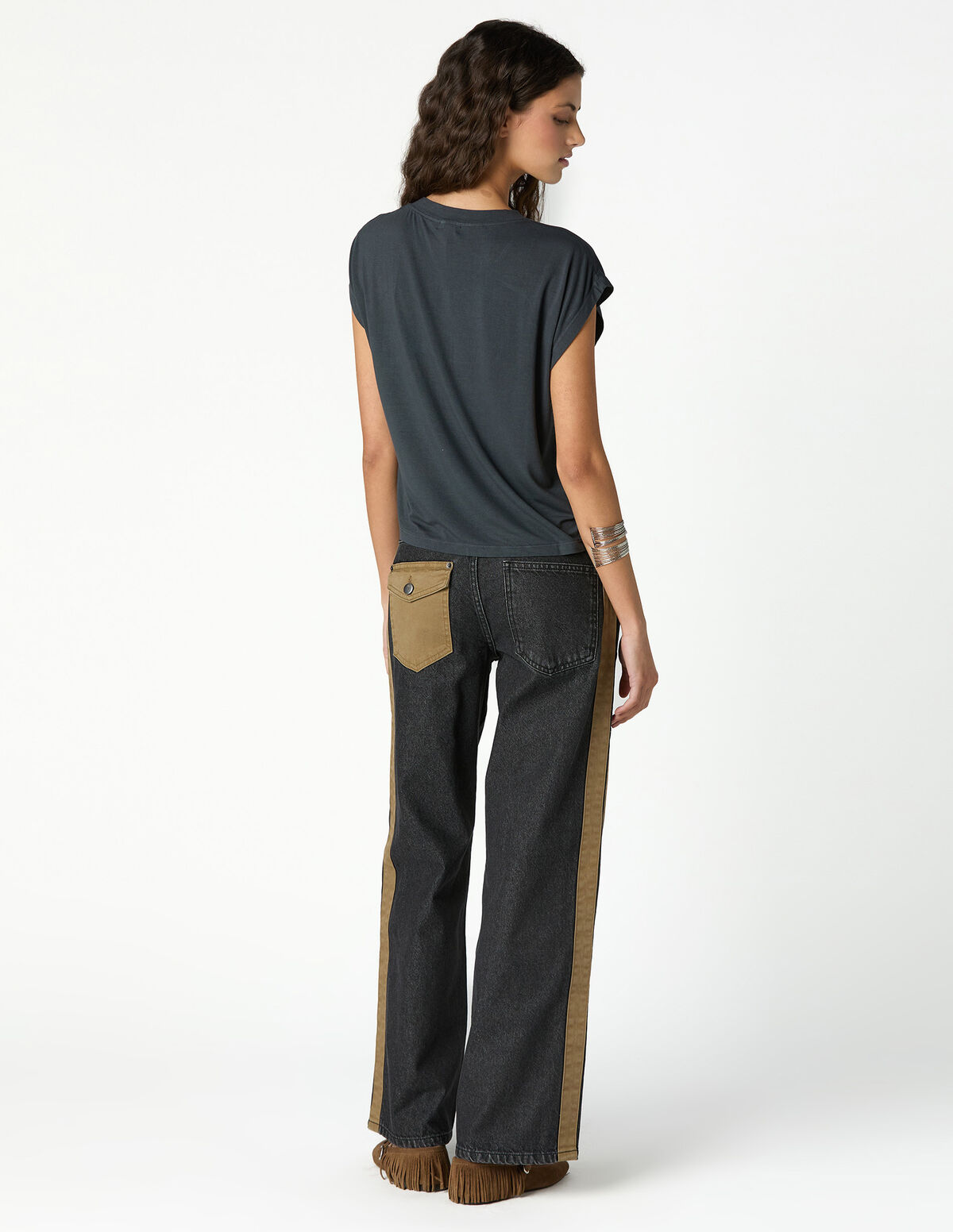 ANTHRACITE CONTRAST STRAP JEANS