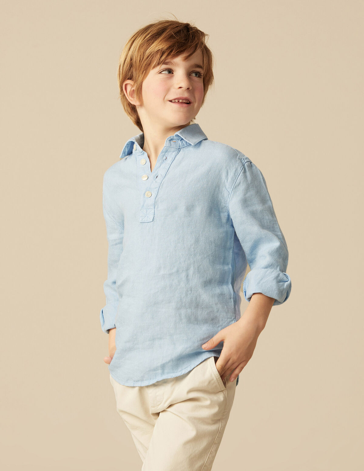 POLO LIN BLEU CLAIR
