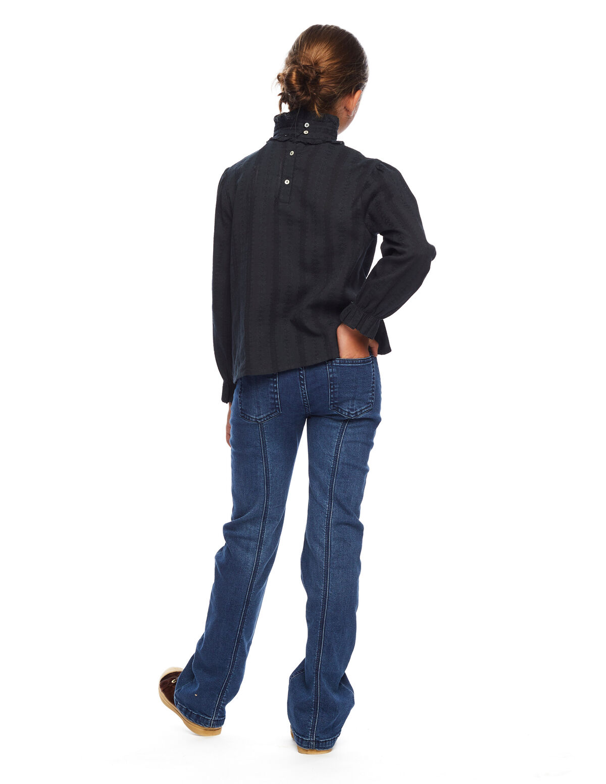 Camisa cuello perkins dobi antracita