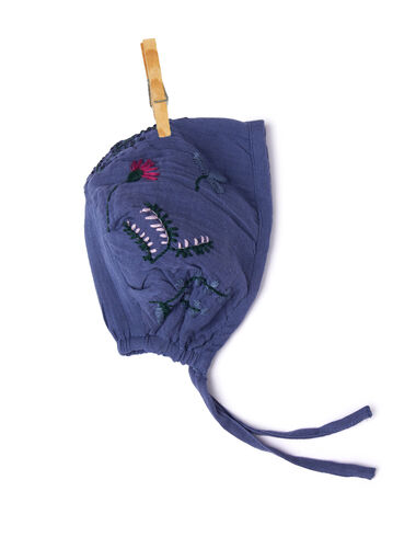 Cobalt embroidered bonnet - View all > - Nícoli