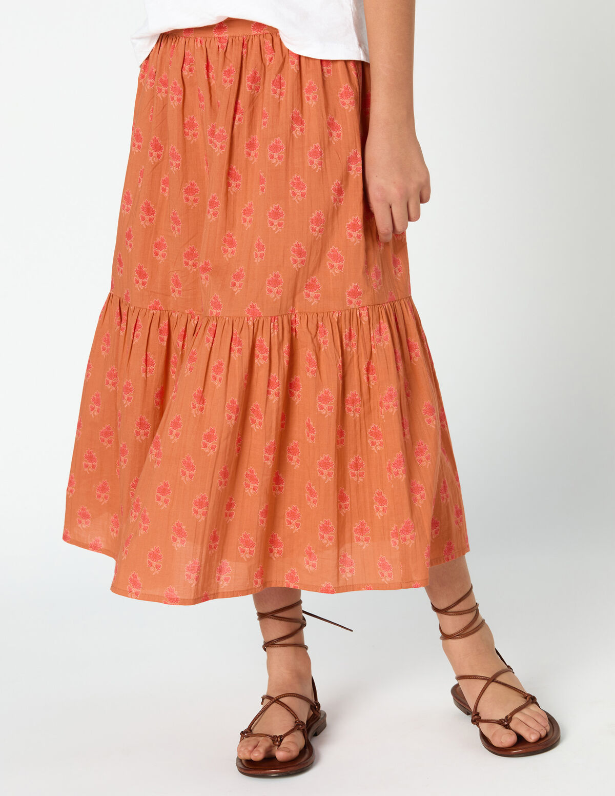 ORANGE BUTI SKIRT
