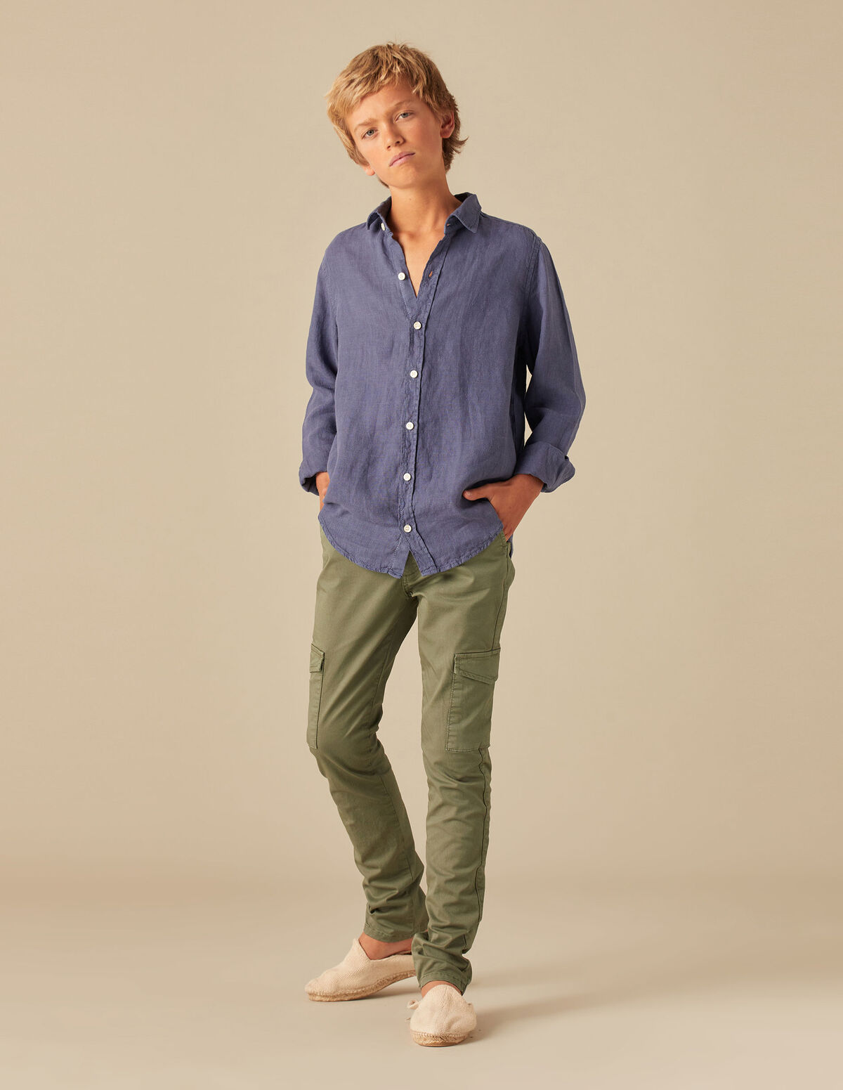 BLUE CARGO TROUSERS