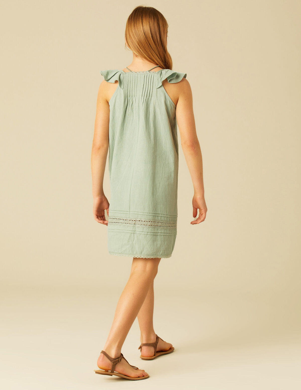 VESTIDO JARETAS VOLANTE ROSA