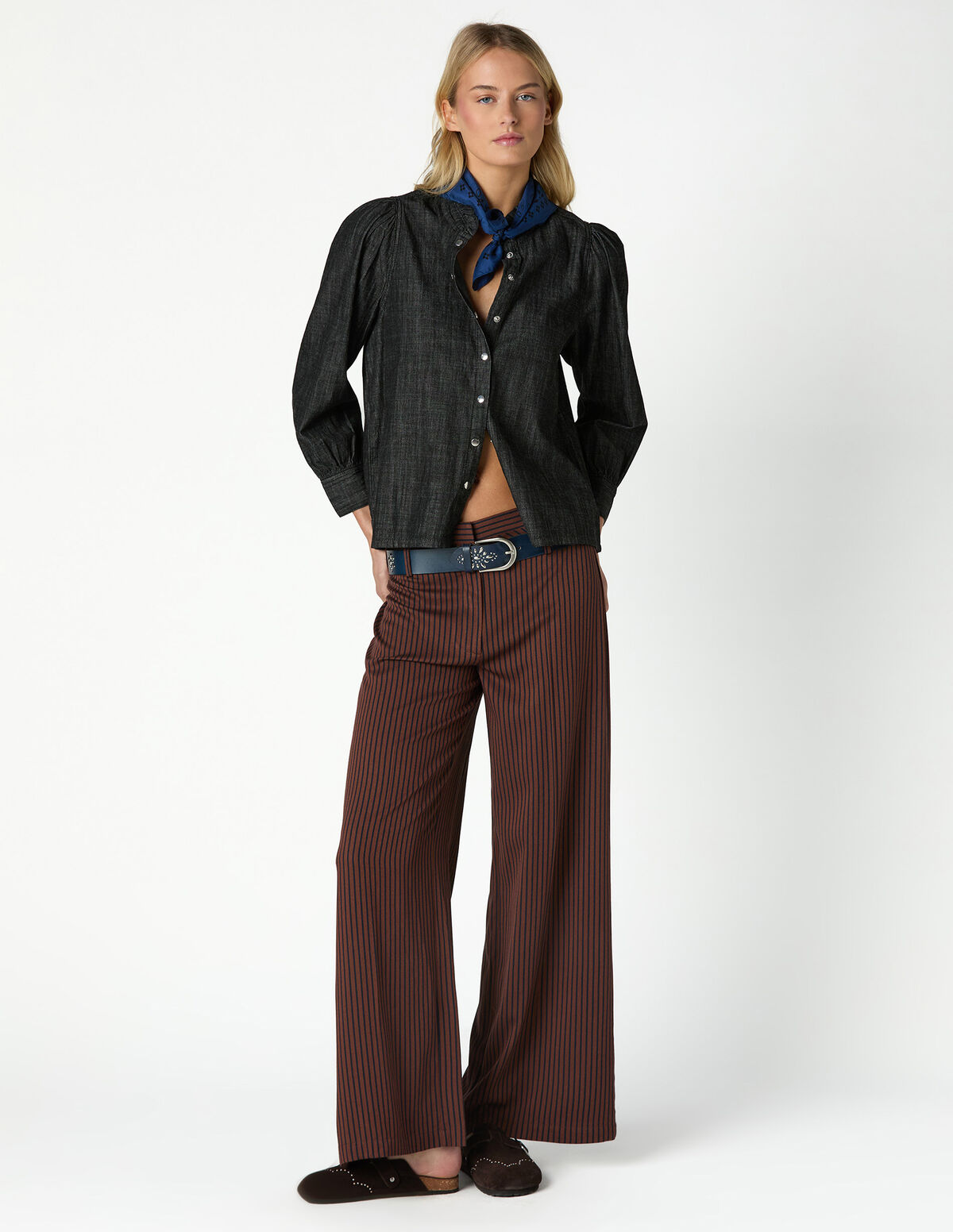 BROWN STRIPED TROUSERS