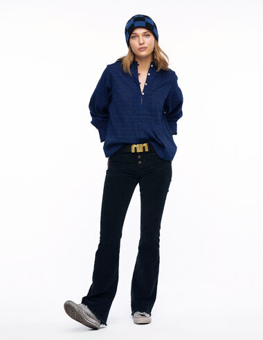 Black corduroy flared trousers - New Styles - Nícoli