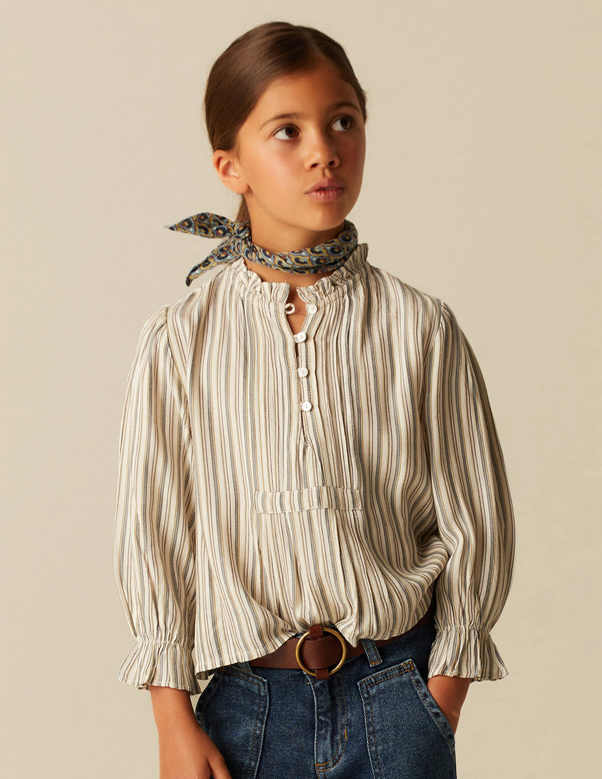 CAMISA RISCA AZUL MOSTARDA