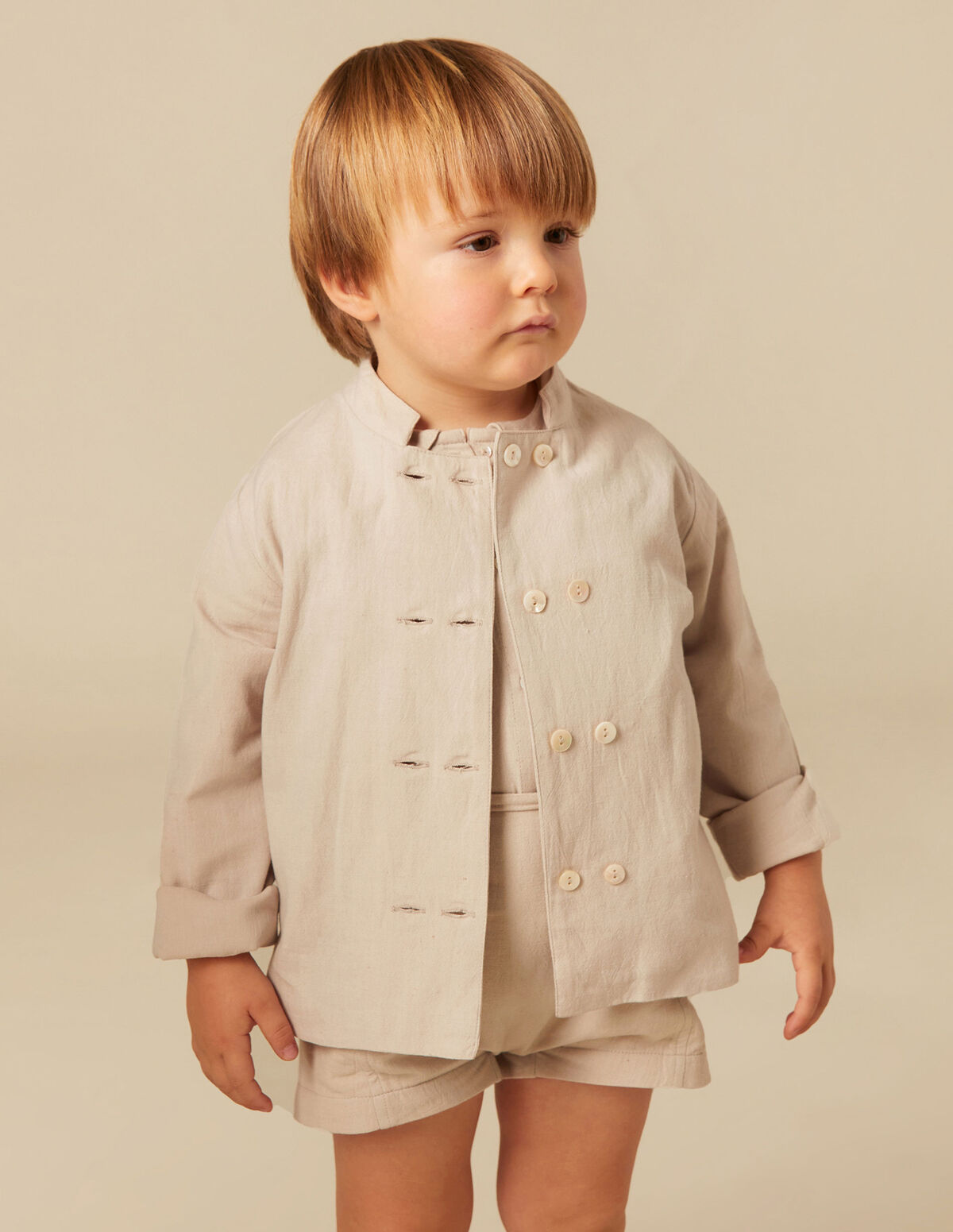 SAND GRANDAD COLLAR JACKET