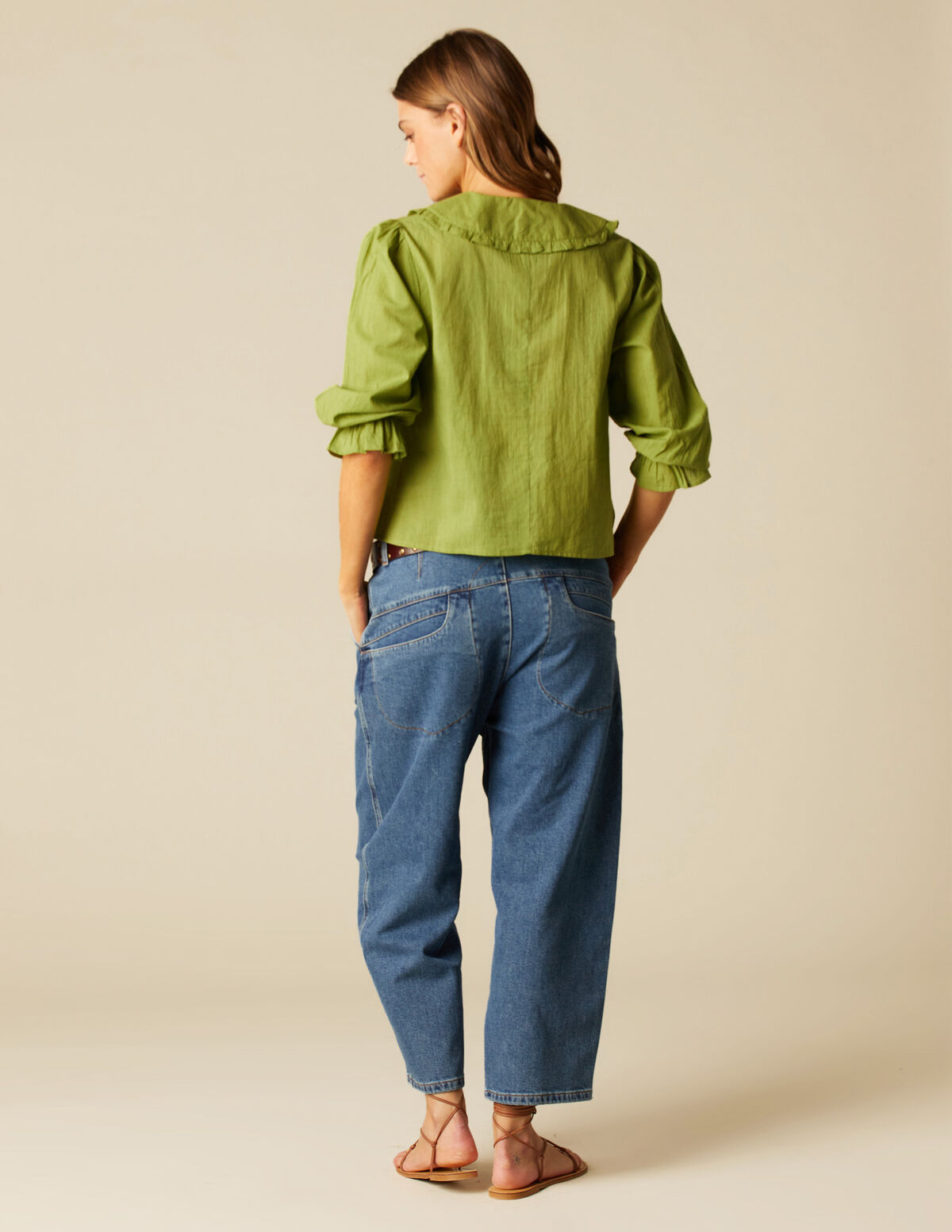 CAMISA VERDE NIDO AZUL