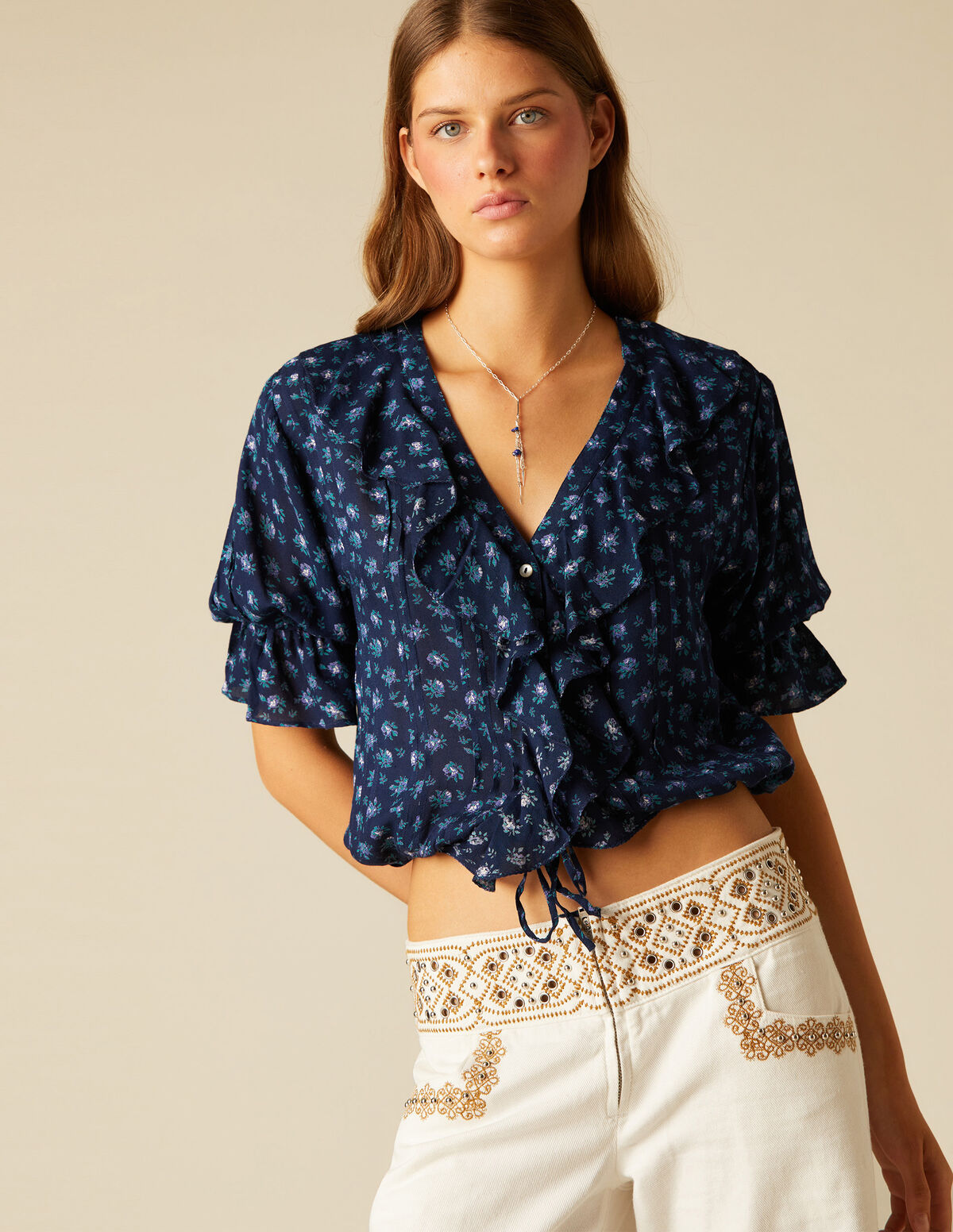 CAMISA FLORES AZUL