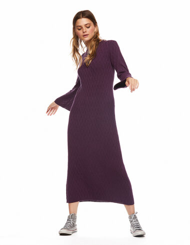 Long berry knit dress - View all > - Nícoli