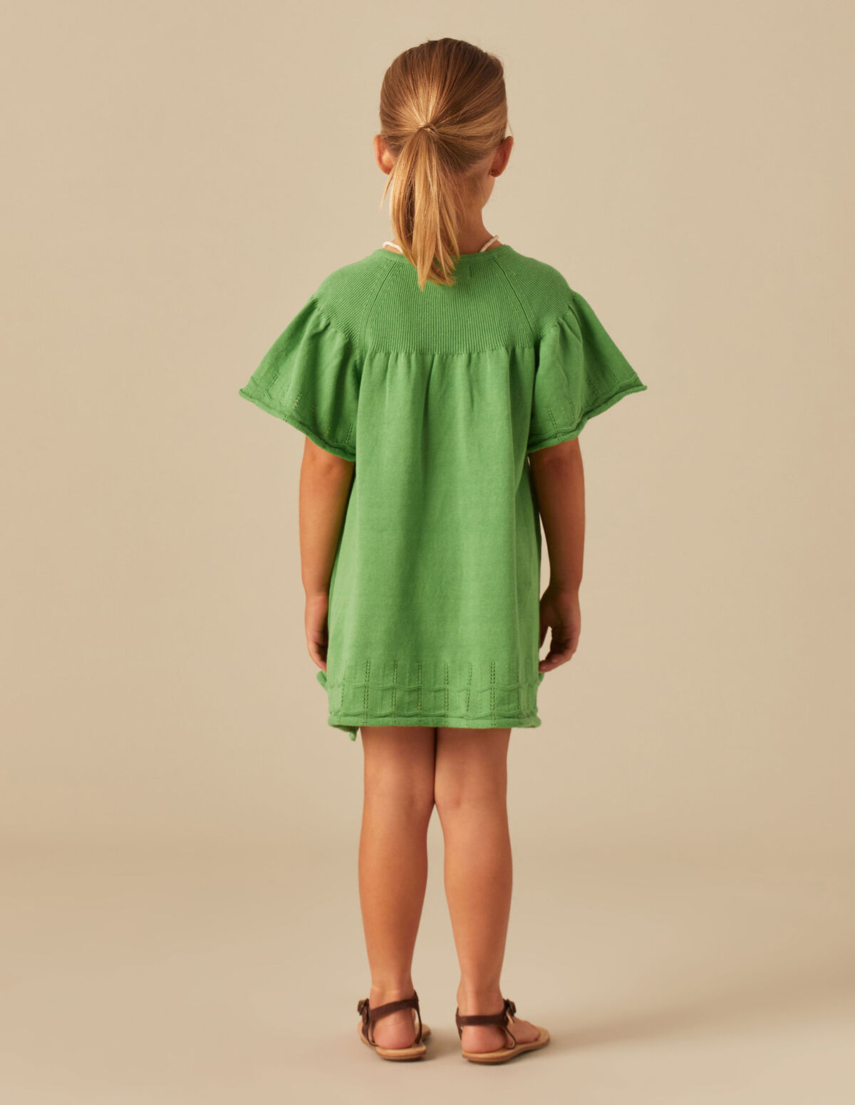ROBE MAILLE VERTE ONDES