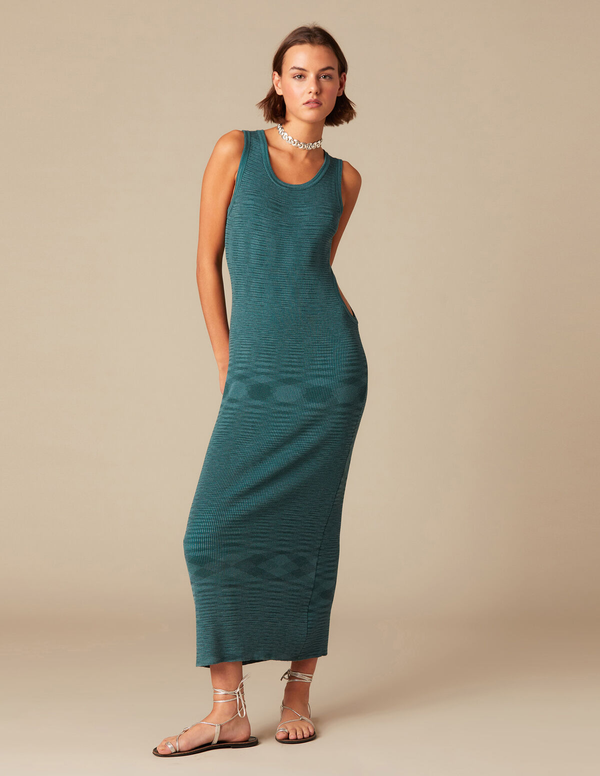 ROBE CÔTELÉE CHINÉE VERTE