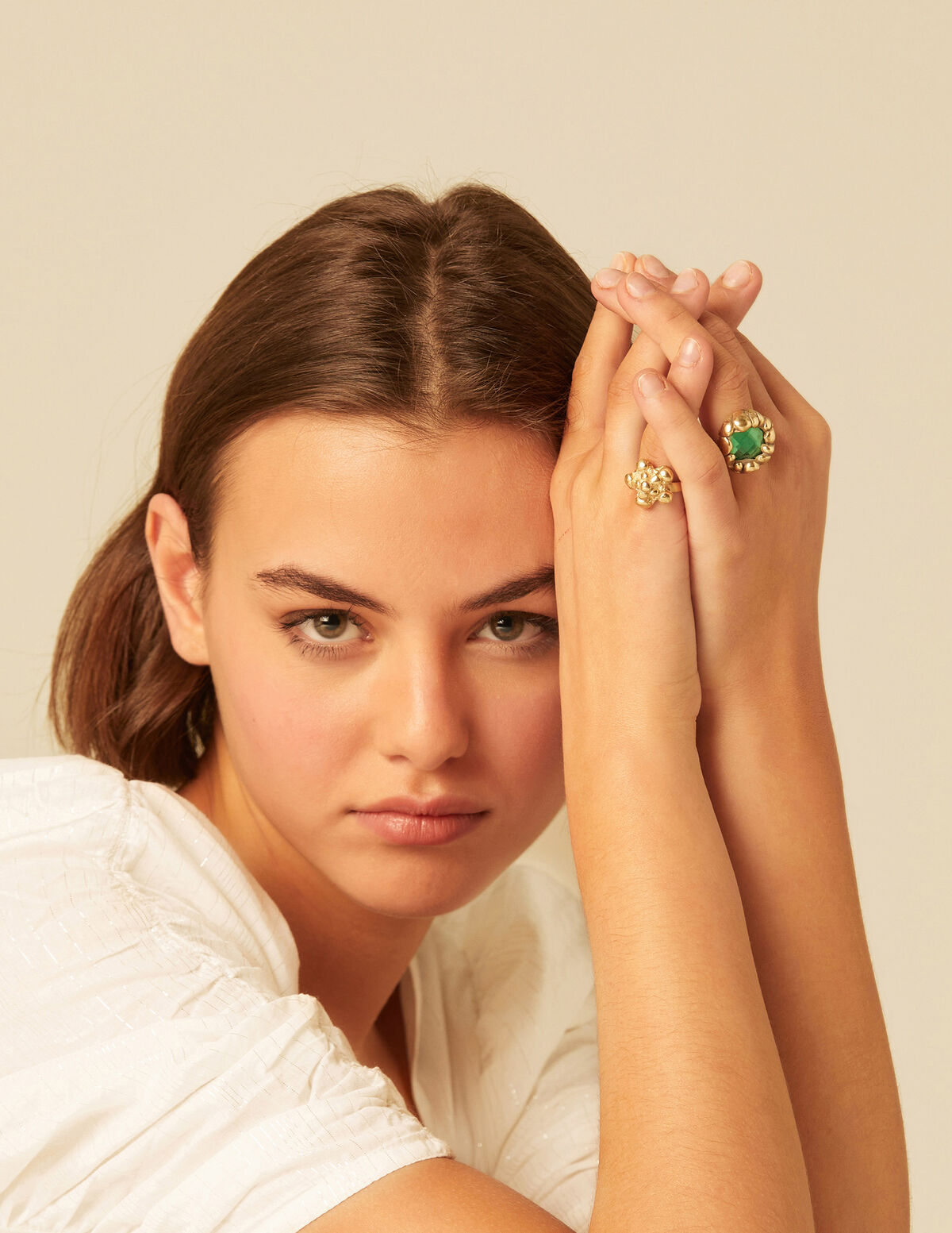 ANILLO BOLITAS DORADO