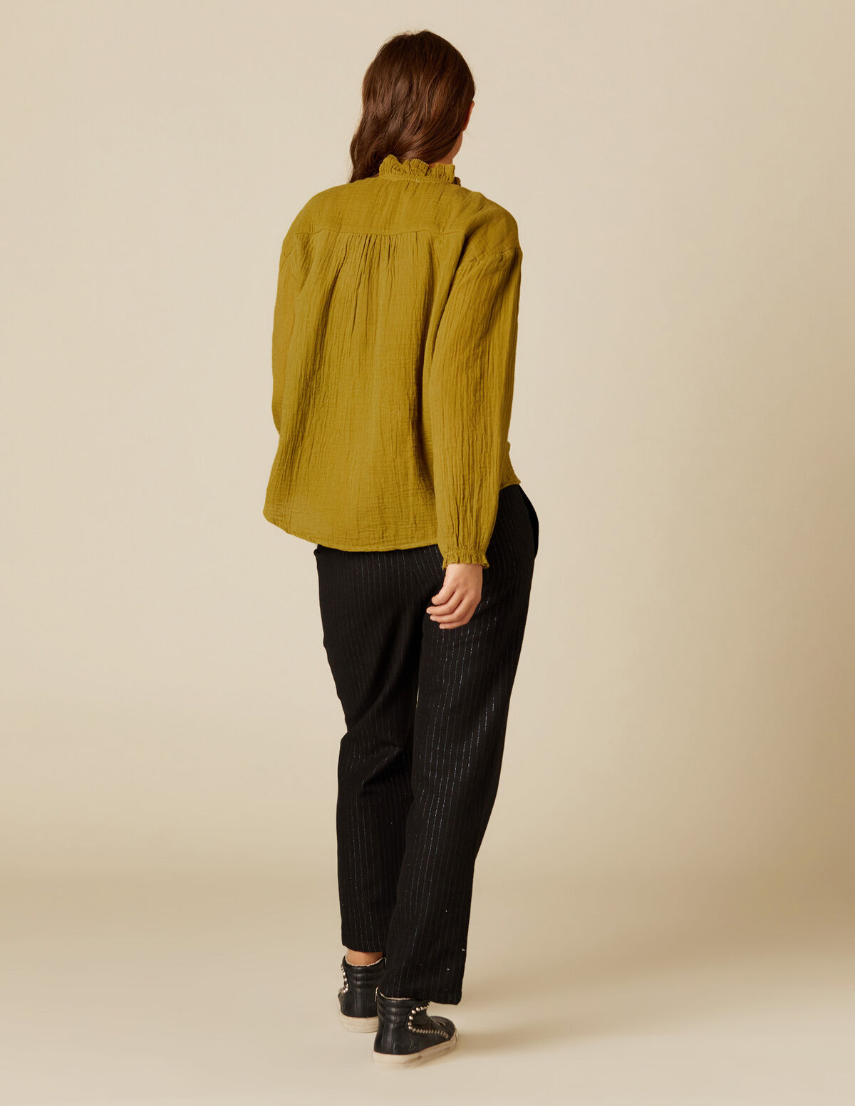 PANTAL&Oacute;N RAYA BRILLO AZUL