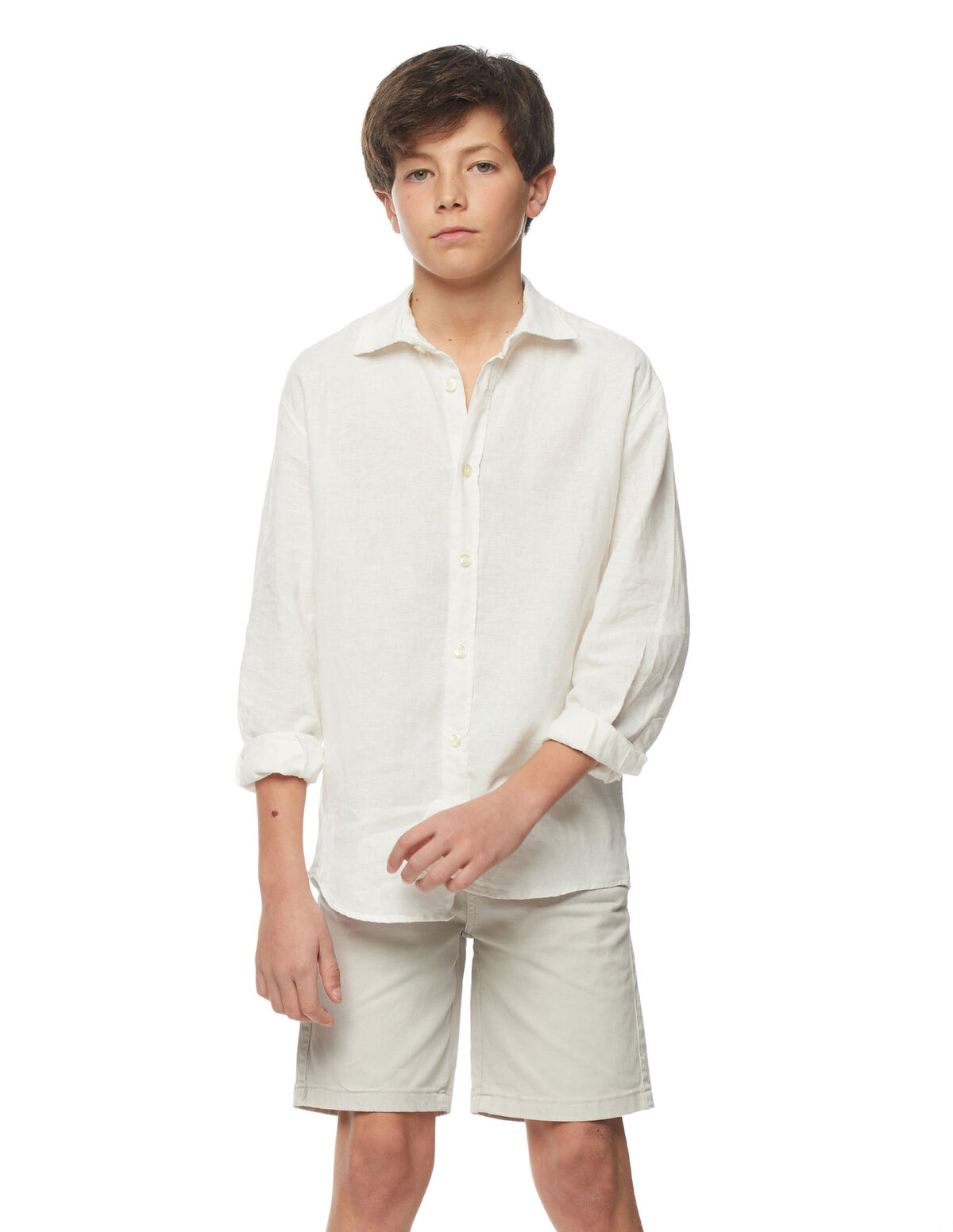 White linen V-neck shirt - View all - Nícoli