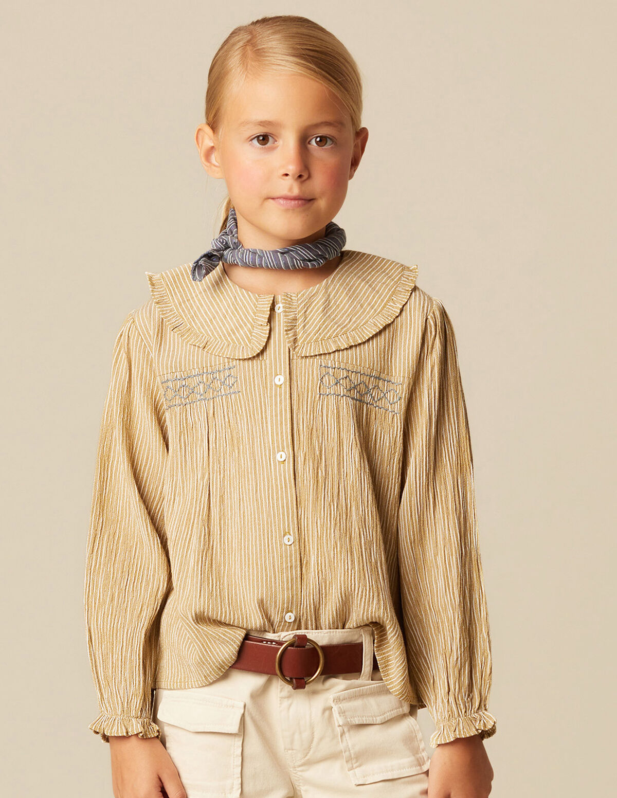 CAMISA RAYA MOSTAZA NIDOS