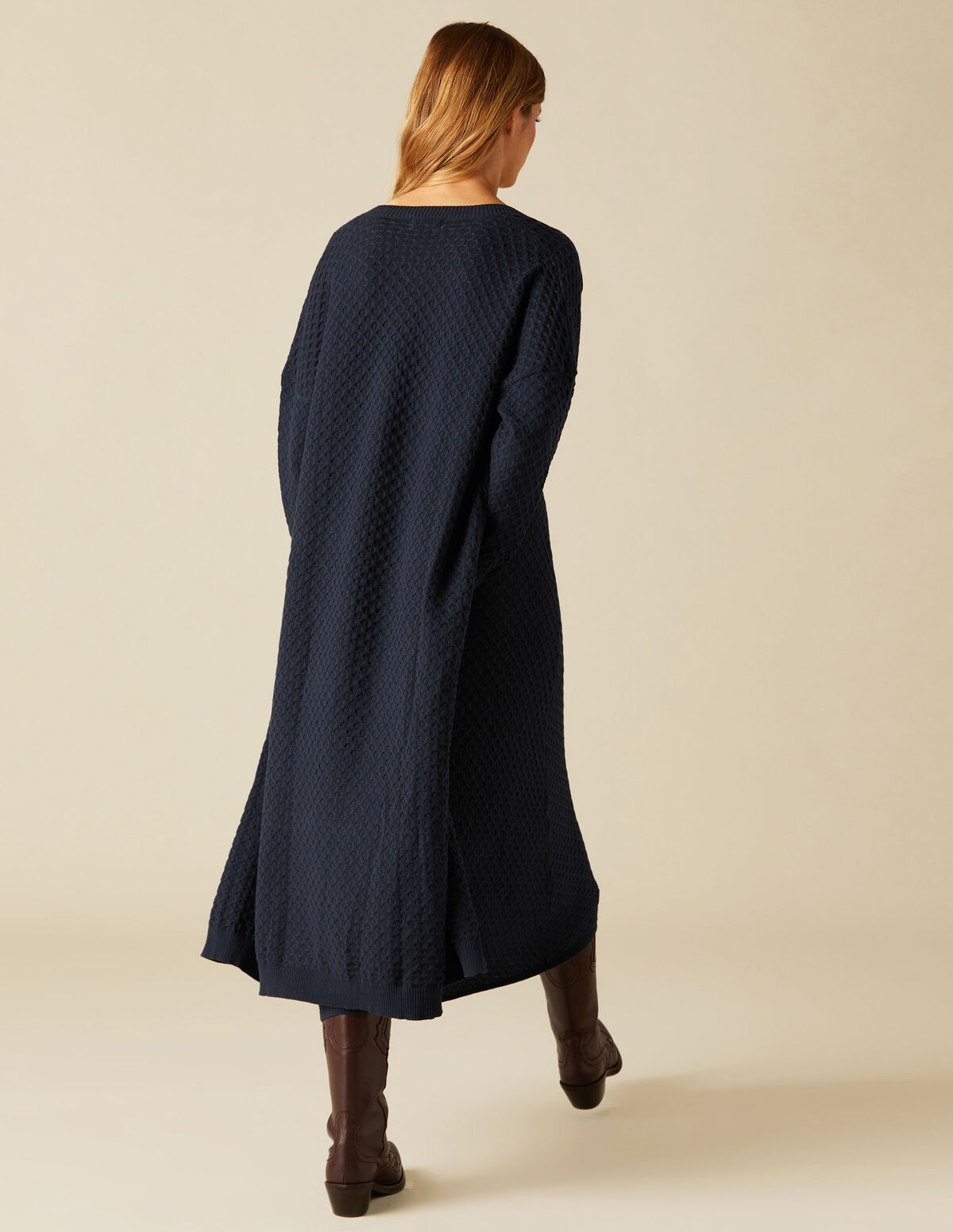 VESTE MAILLE MOTIF BLEUE