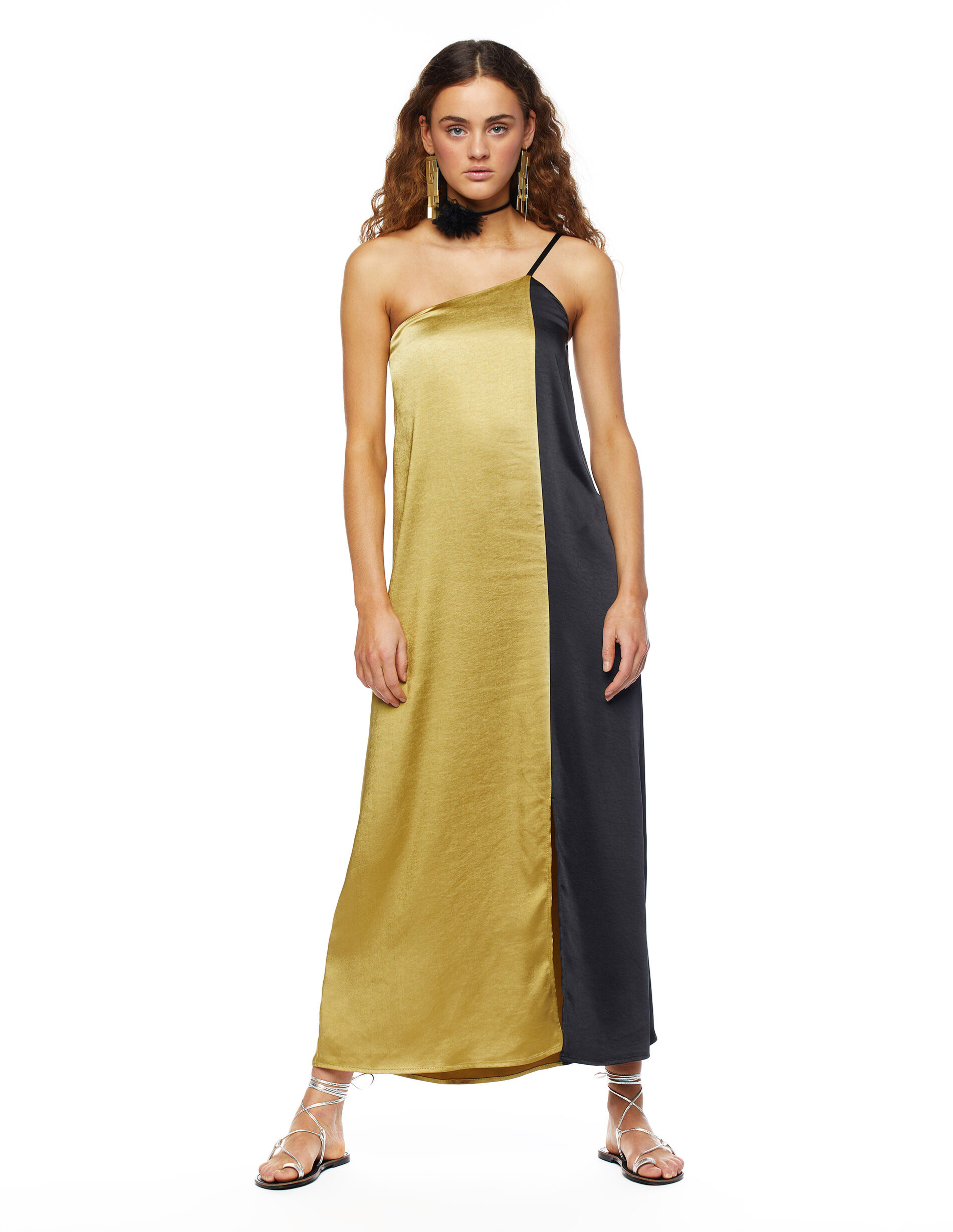 Asymmetrical two tone dress