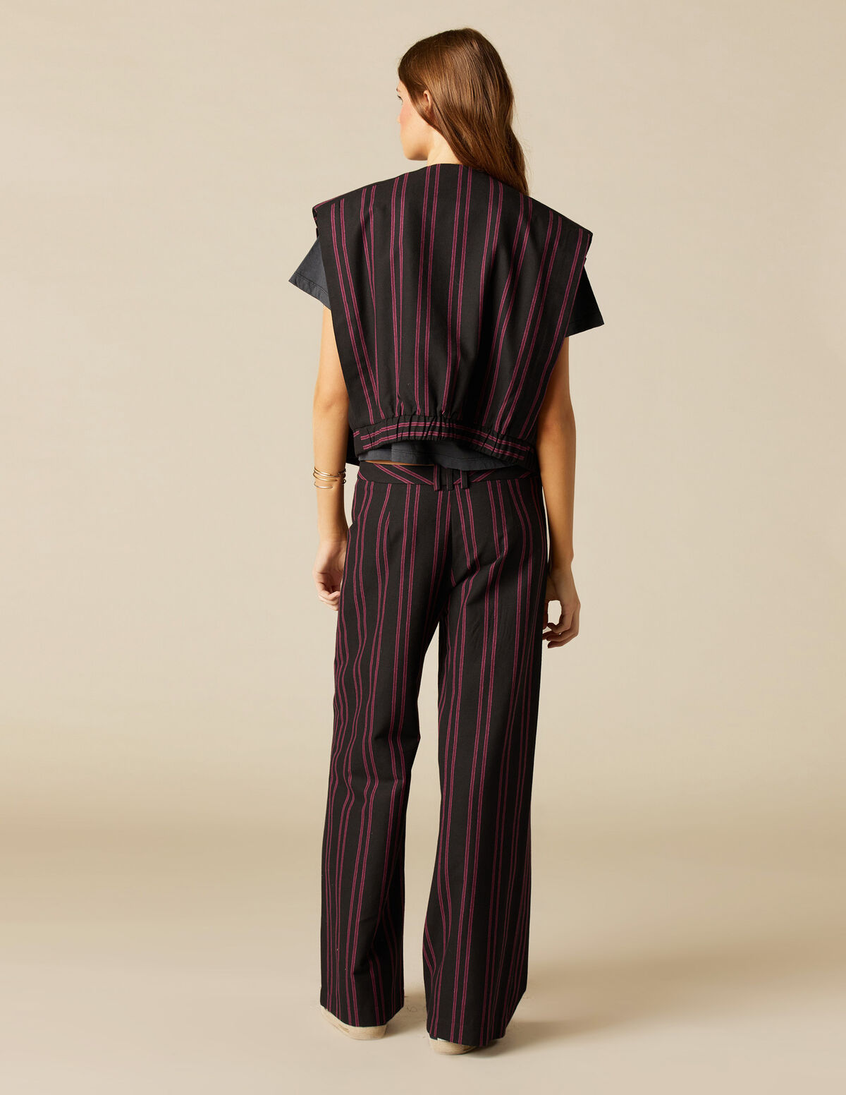 BLACK STRIPED WAISTCOAT