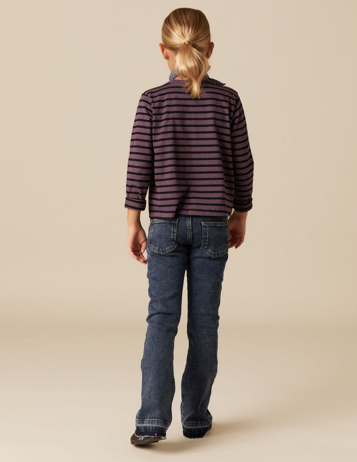 T-SHIRT GRANDE RAYURE BLEU