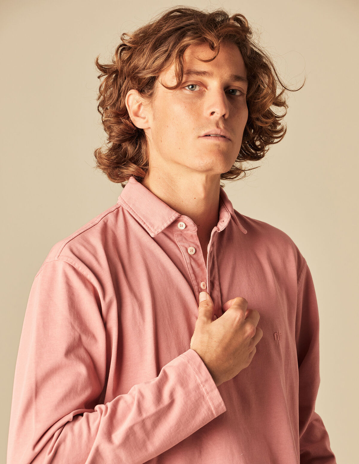 POLO MANCHES LONGUES FRAISE