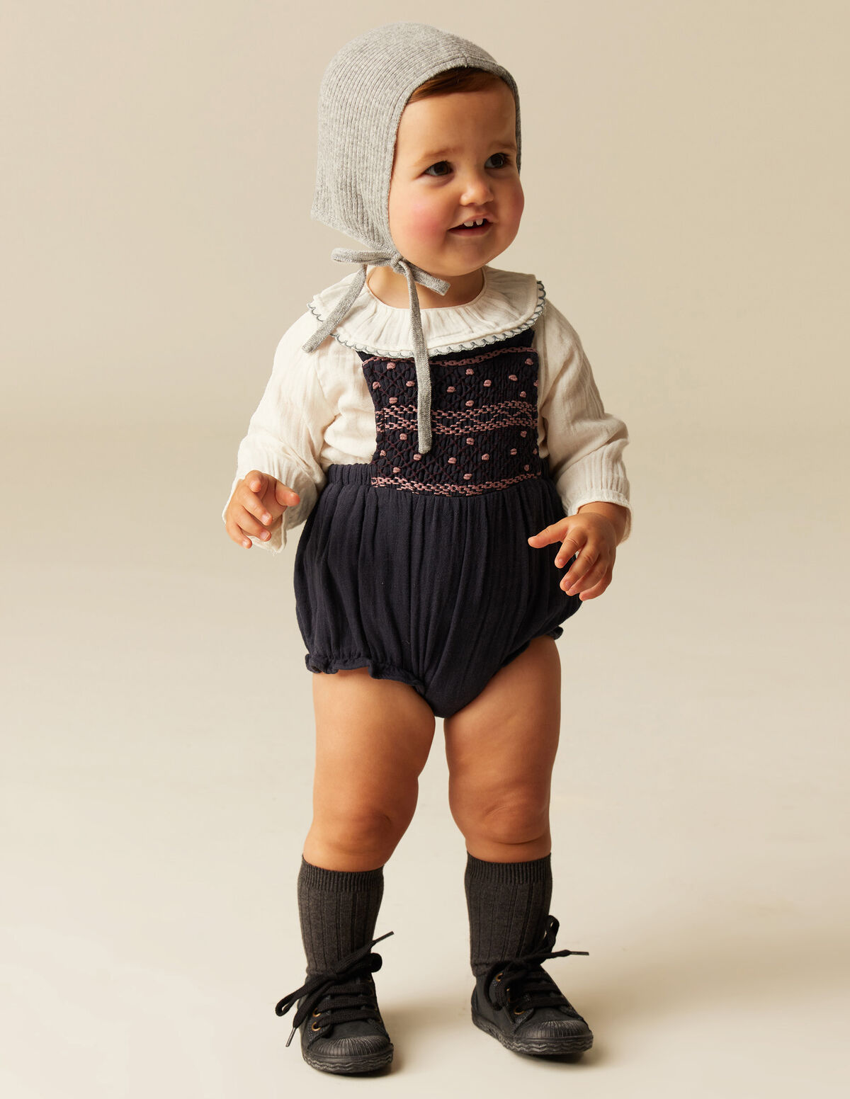 BERRY SMOCKED PLAYSUIT