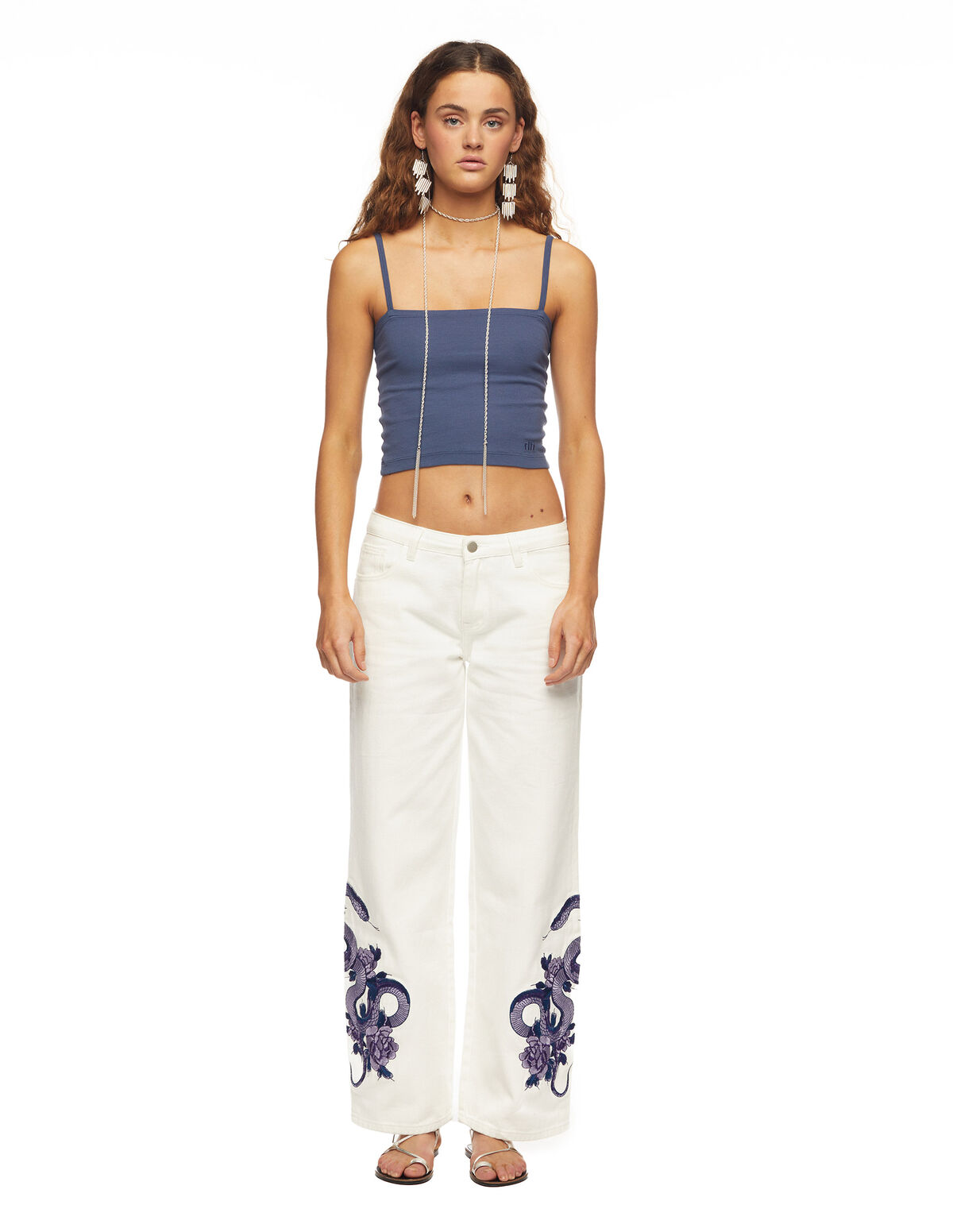 Large white snake trousers - View all - Nícoli