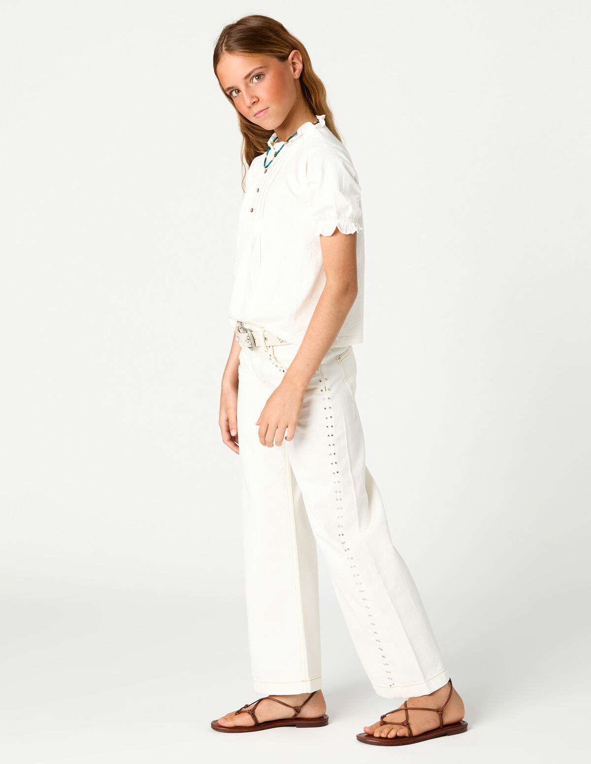 PANTAL&Oacute;N BLANCO TACHAS MINI