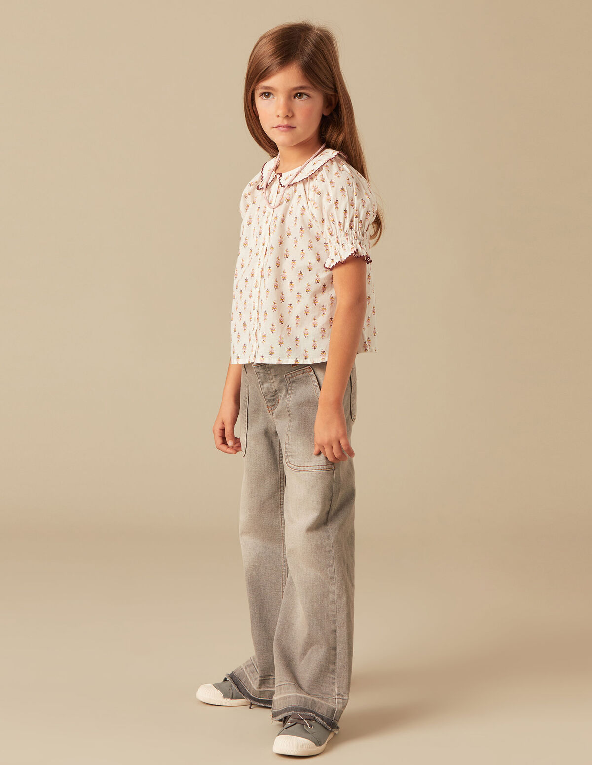CAMISA 'BABY FLOWER' MARRÓN