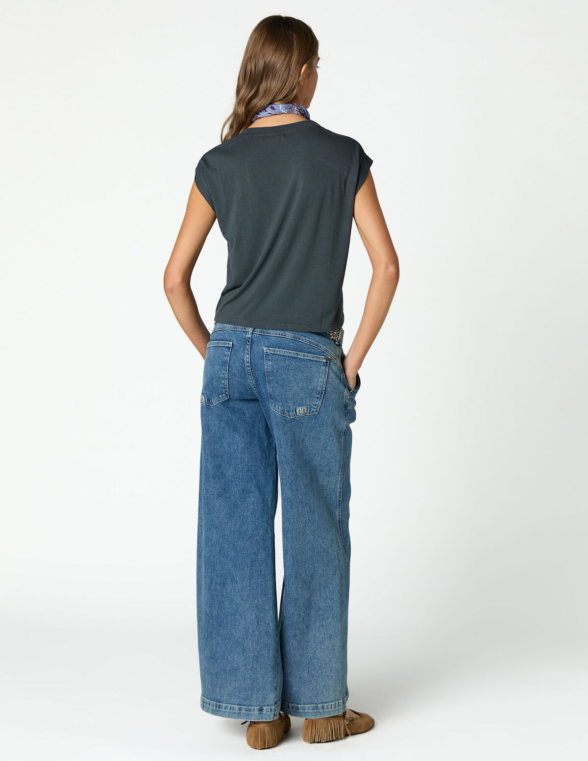 BLUE NN EMBROIDERED TROUSERS