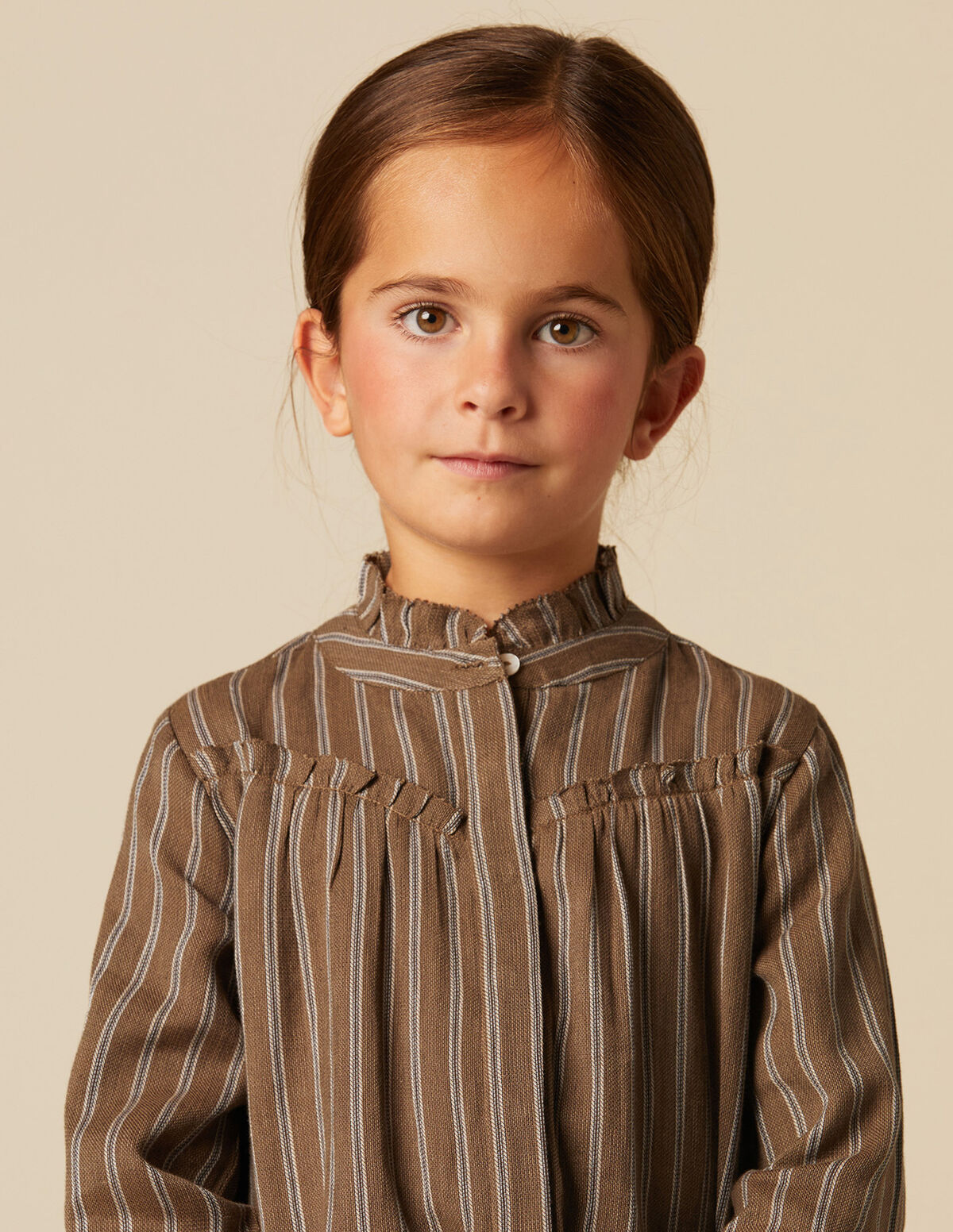CHEMISE RAYURE MARRON