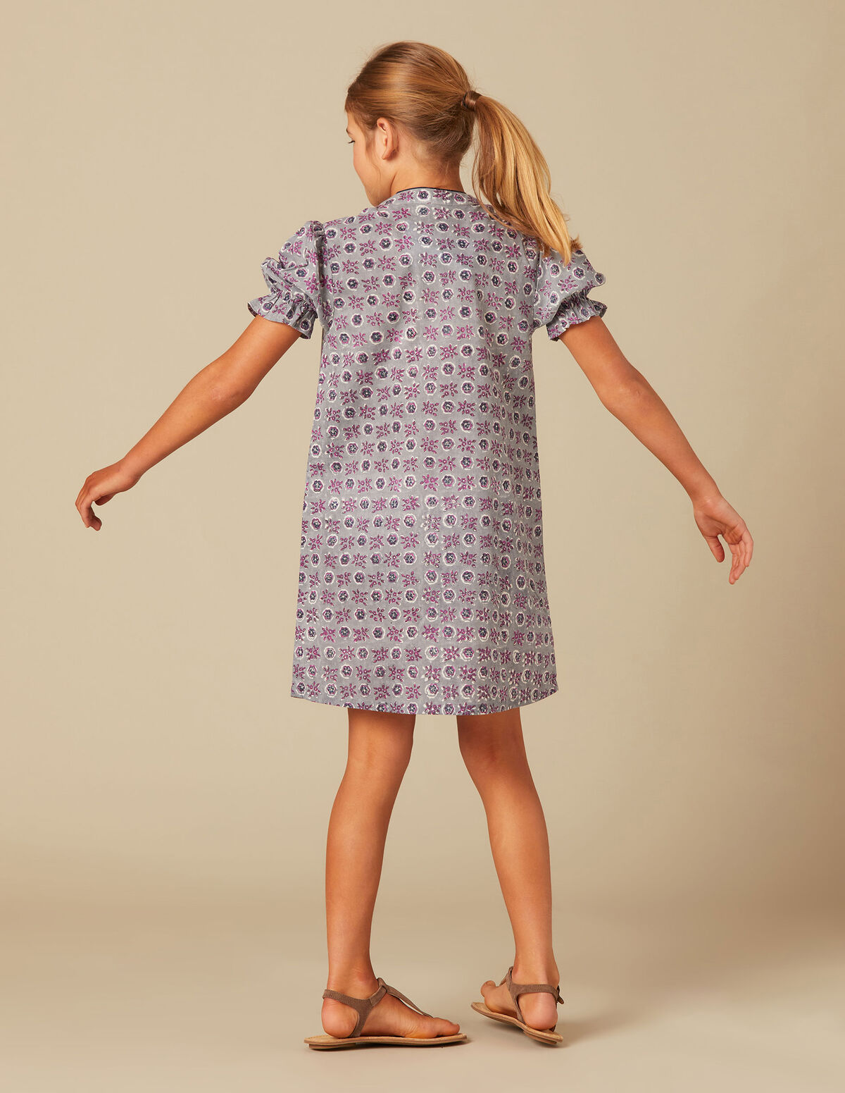 VESTIDO CRUZADO RAMOS AZUL