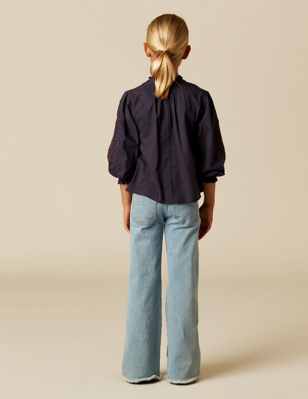 BLUE EMBROIDERED SHIRT