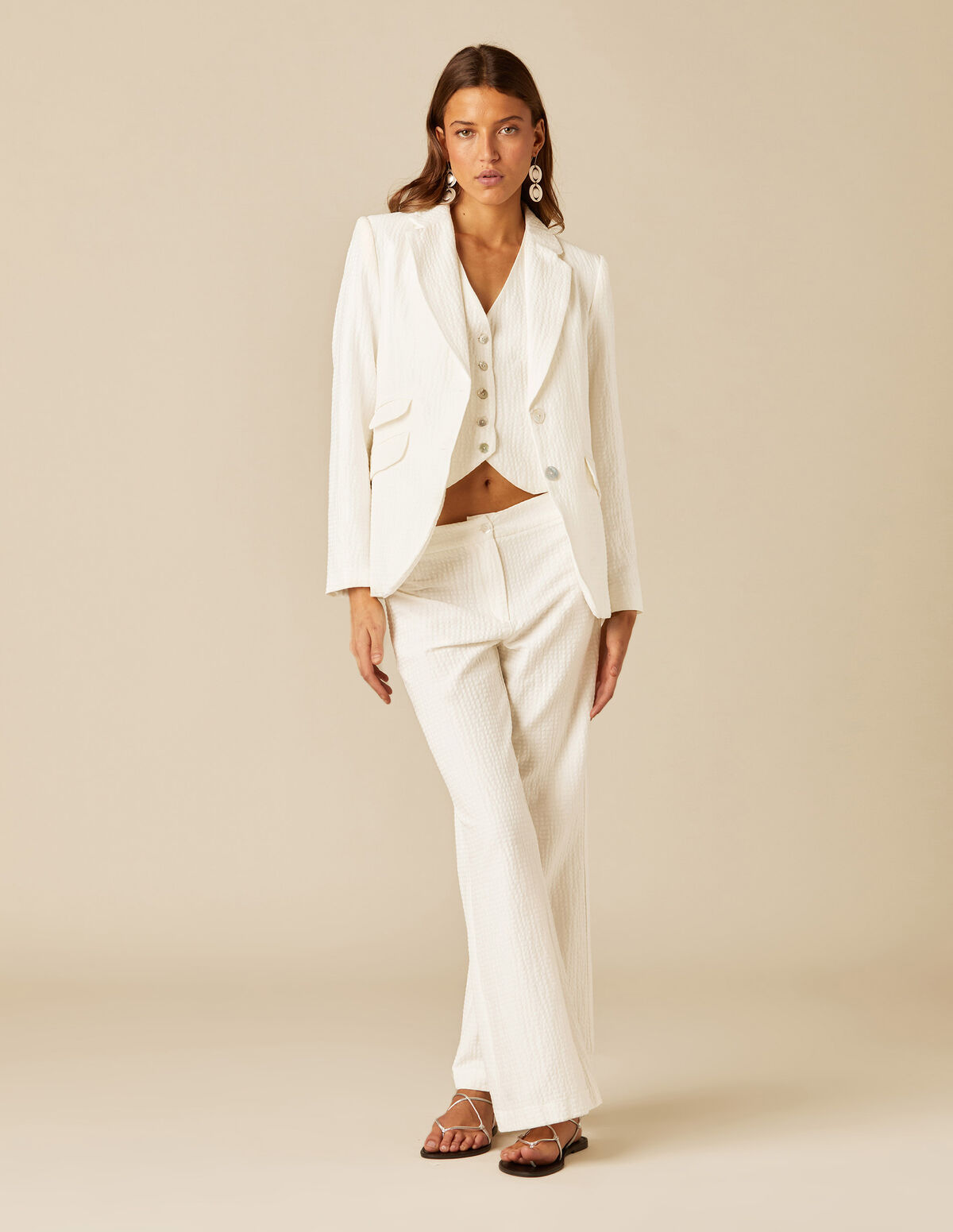 PANTALON TEXTURE BLANC