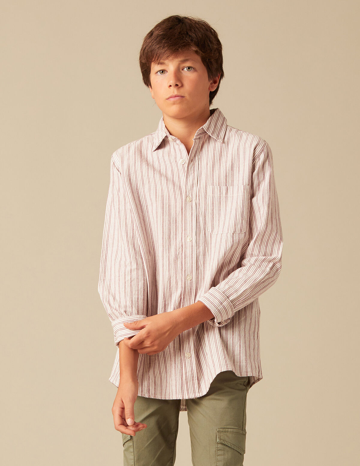 BROWN STRIPED SHIRT
