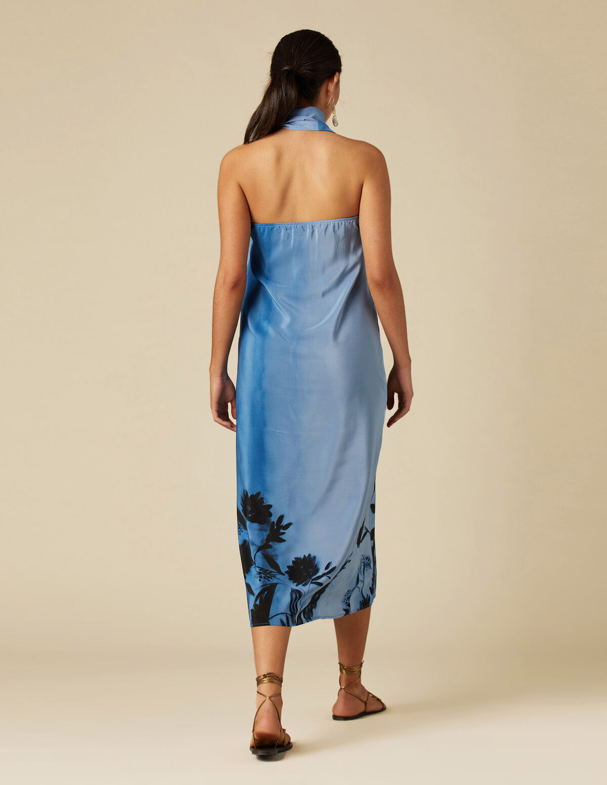 VESTIDO SEDA PRINT VERDE