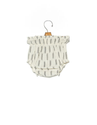 Double stripe ecru bloomers with elastic - View all > - Nícoli