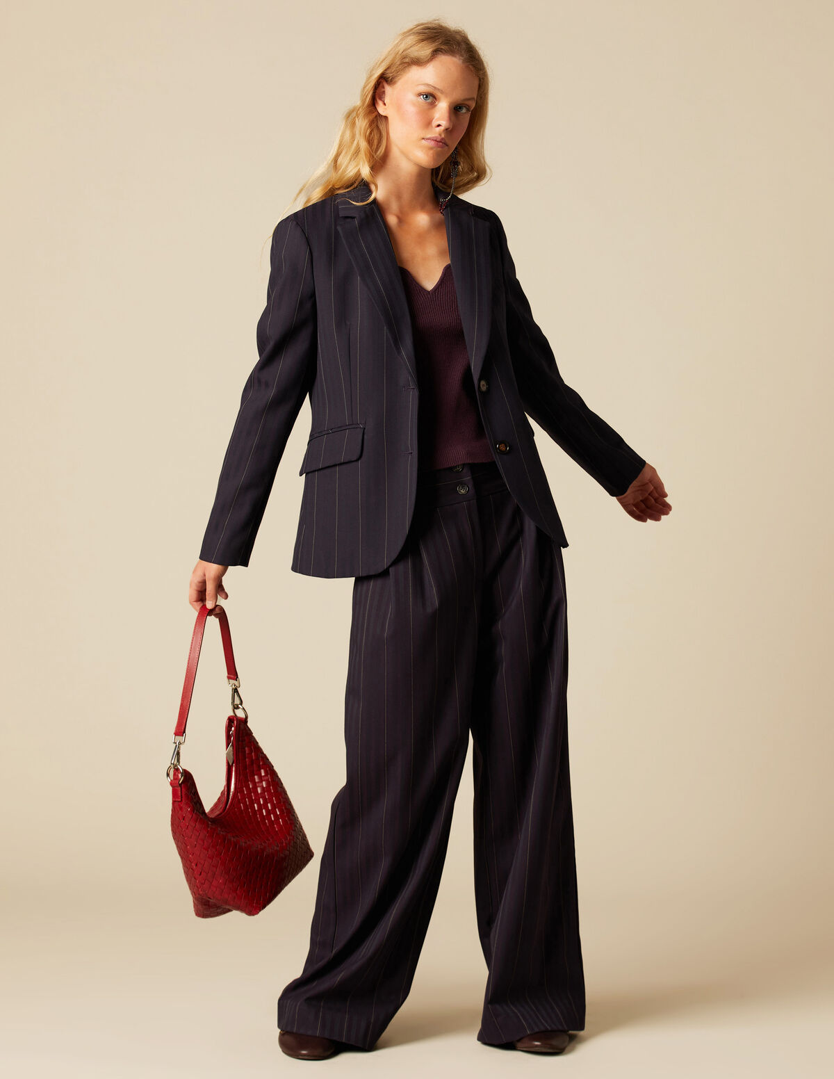 GREEN HERRINGBONE BLAZER