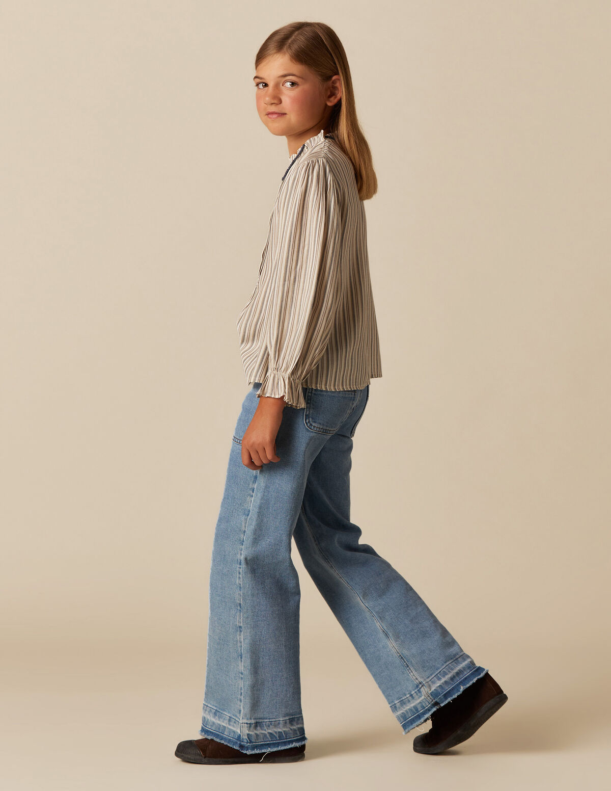 Blue wide leg jeans